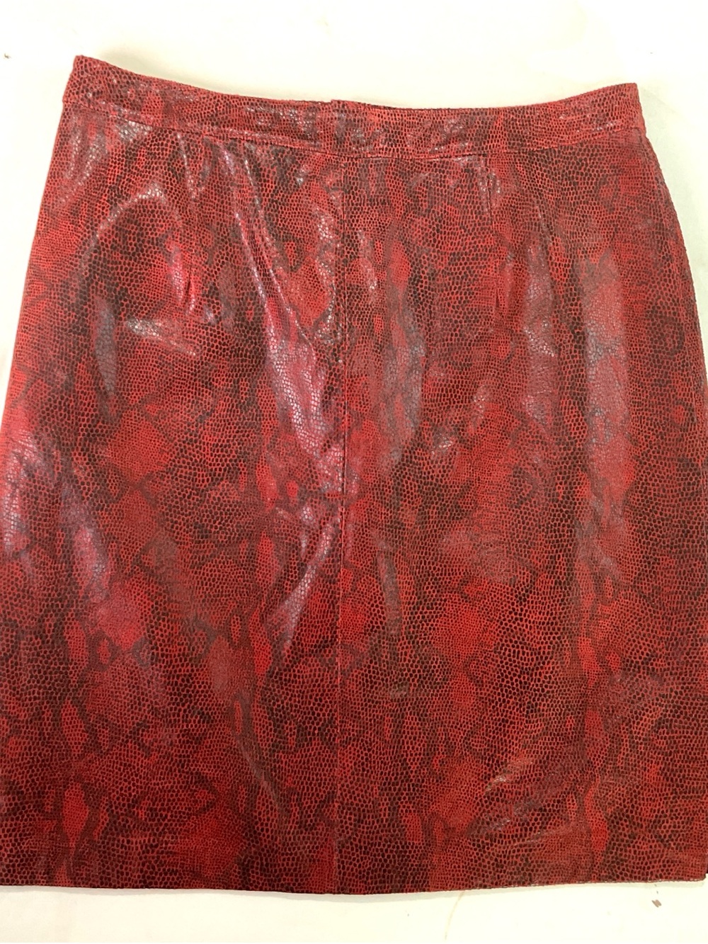 Colebrook & Co.-snake skin embossed leather skirt – size 12